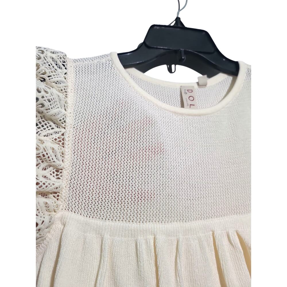 Dolan Cream Ruffle Sweater Tank Size Medium - Picture 4 of 8